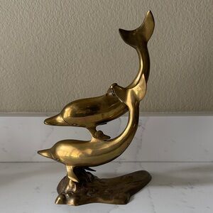 Vintage Brass Dolphin Statuette